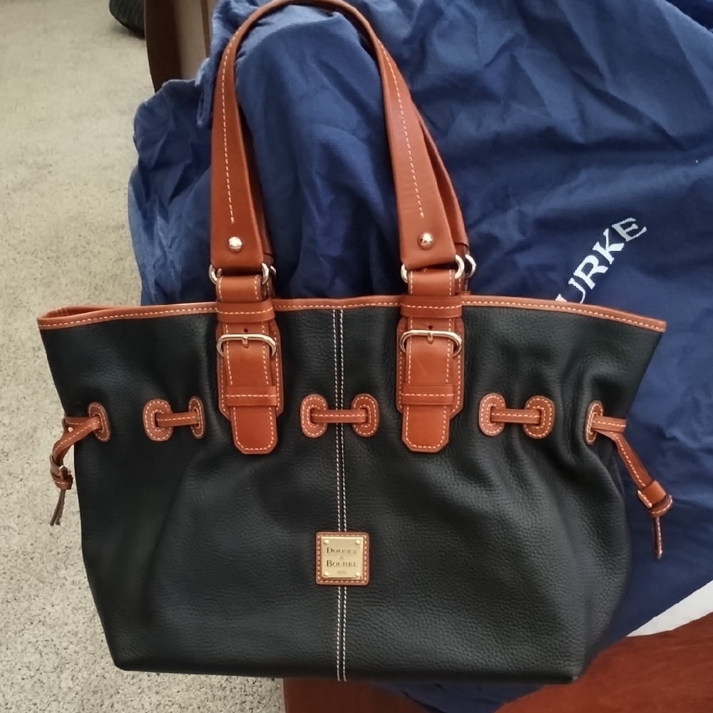 Dooney & Bourke Black and Tan Tote